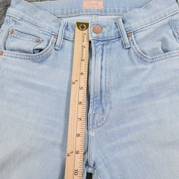 MOTHER The Insider Crop Step Fray Jeans Womens 25 Blue Denim Hold My Hand - Picture 11 of 16